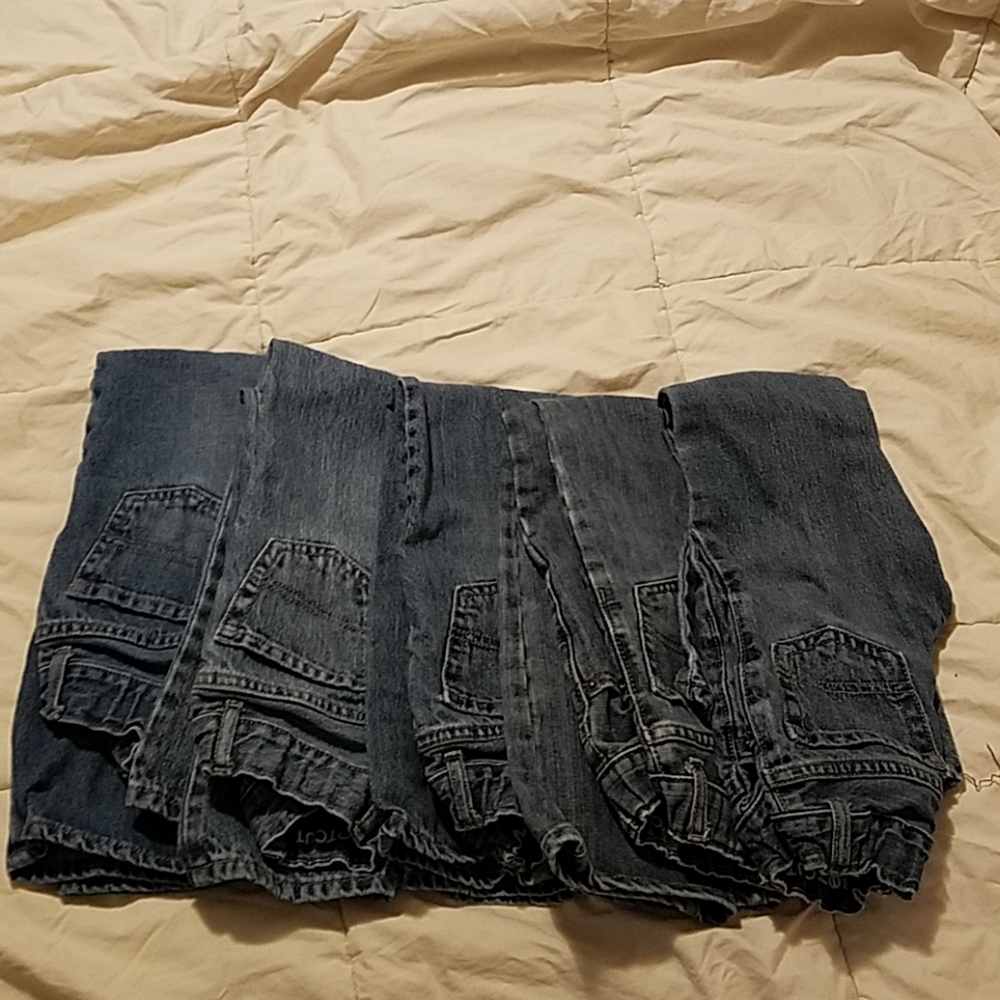 Size 6 slim boys blue jeans. 5 pairs total